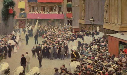 Processione del Corpus Domini che lascia la Chiesa di Santa Maria del Mar, 1898